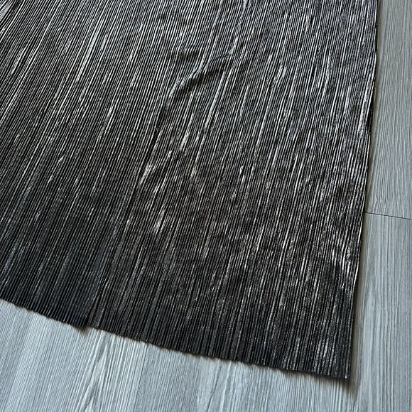 For Love And Lemons Skirt Womens Large Pleated Marion Gunmetal Metallic - Picture 8 of 14